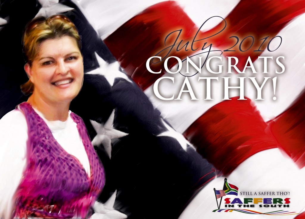 cathy & flag